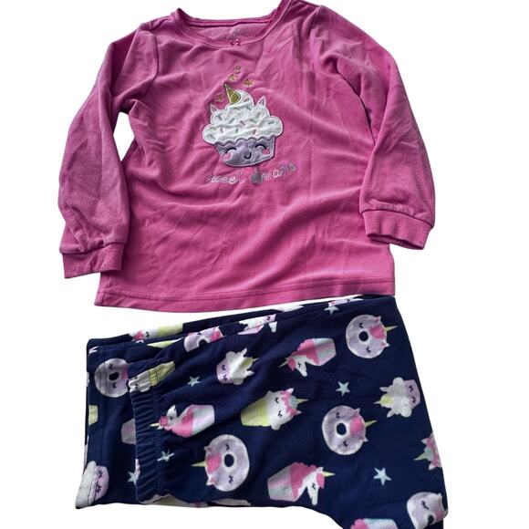 Carter's Unicorn Cupcake Fleece Pajama Set - Size 7 - Picture 1 of 5